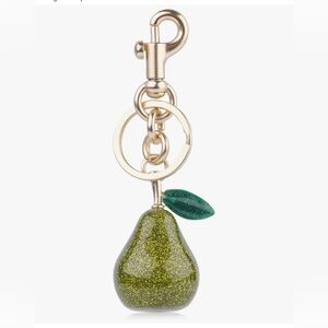 New!!Glittery Green Pear Keychain Bag Charm